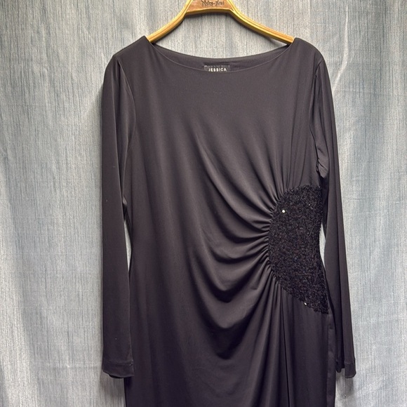 🇺🇸 Jessica Elegant Black Dress size 14 - Picture 2 of 9